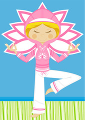 Cute Yoga Girl Illustration