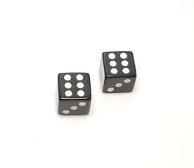 Two dice with number six double