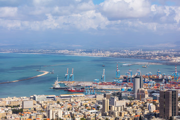 Naklejka na ściany i meble Stadtpanorama - Haifa in Israel