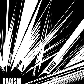 Social Concept About Racism. Black And White Background 