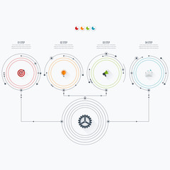 Infographics template four options with circle