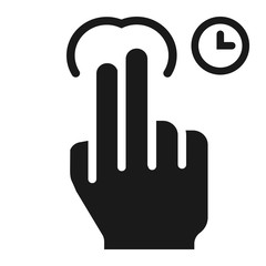 2 finger Press and hold solid icon, touch and hand gestures, mobile interface vector graphics, a filled pattern on a white background, eps 10.