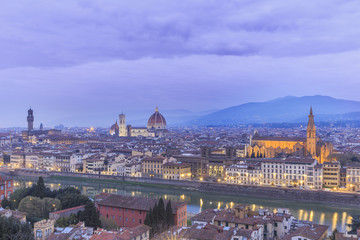Fototapeta na wymiar Panorama of Florence at sunrise.Italy