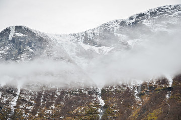 Fototapeta na wymiar Norway mountains view, Fjords, Myrdal Flam railway