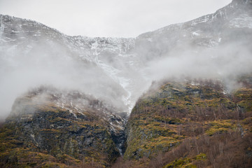 Norway mountains view, Fjords, Myrdal Flam railway