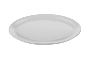 white ceramics plate  isolated on white background