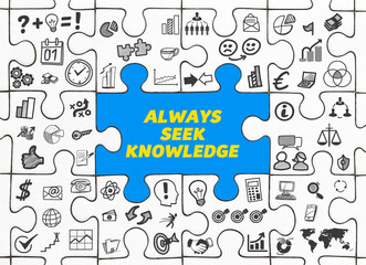 Always seek Knowledge / Puzzle mit Symbole