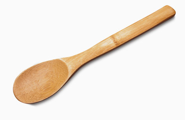 Wooden spoon on White background