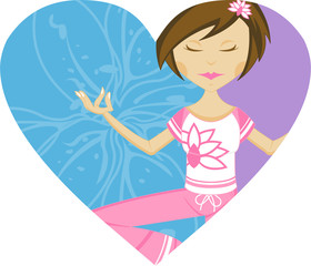 Cute Cartoon Yoga Girl