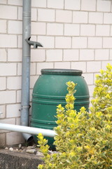 Regentonne im Hochformat