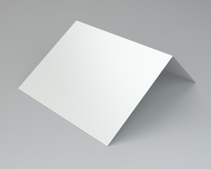 blank folded leaflet white paper. 3d rendering.