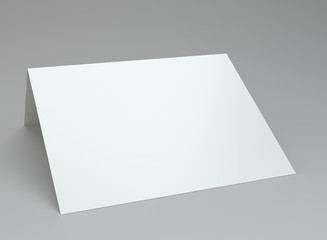 Close up of blank folded leaflet. 3d rendering.