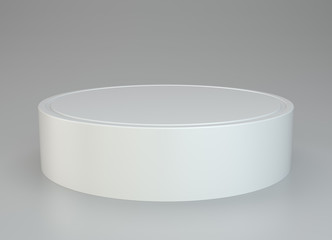 White round podium. Pedestal scene. 3D rendering