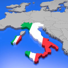 3D Italy  map