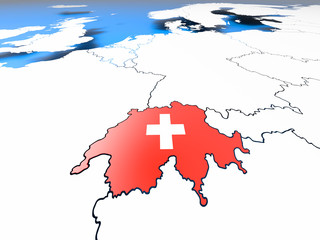 3D Switzerland map