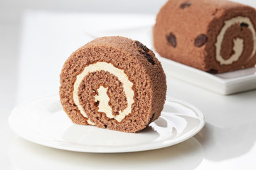 ラムレーズンのロールケーキ