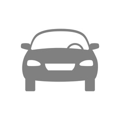 Obraz premium Grey car vector icon, isolated object on white background