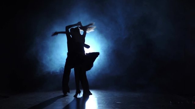 Final point in dances performed by two ballroom dancers, studio