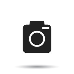 Camera icon on isolated background. Flat vector illustration.