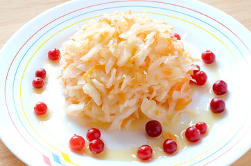 sauerkraut around cranberry