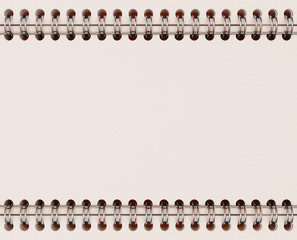 3D Illustration of Notepad with spring on color background