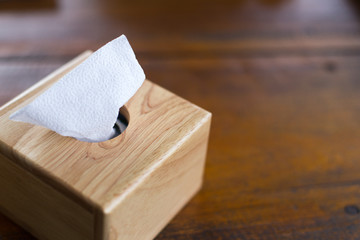 Tissue box on the table.