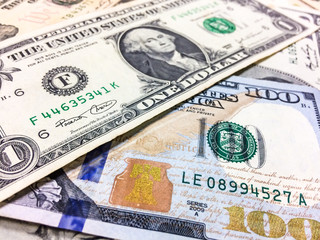 Fototapeta na wymiar United states of america money close up
