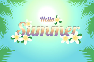 Summer greeting season with Plumeria Flowers or Summer floral Design