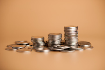 Saving money concept, money coin stack growing business