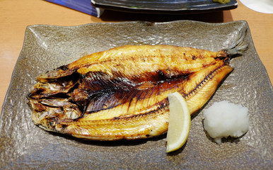 mackerel fish grilled with soy sauce.