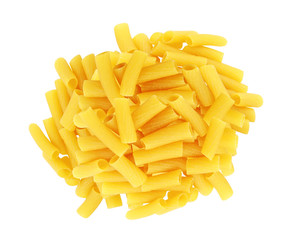 Delicious pasta with pesto on plate isolated on white