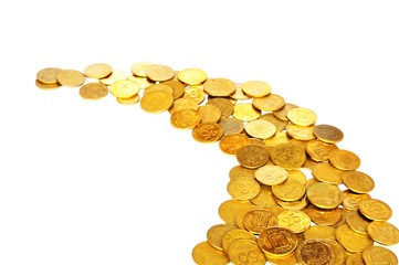 coins on white background