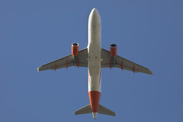Naklejka na ściany i meble airplane taking off, central view