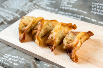 Chinese food Fried dumplings on plate