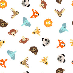 Fototapeta premium Vector seamless pattern of color animals