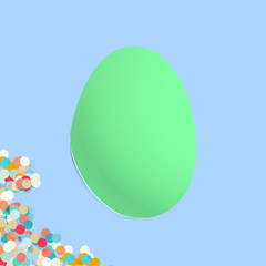 Egg shaped bended paper for design