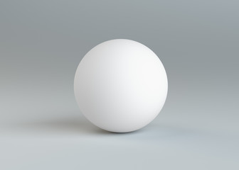 White empty sphere on gray background