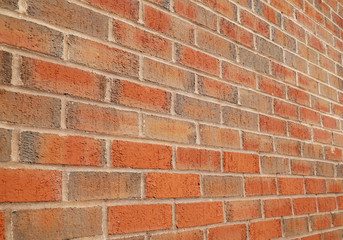 red brick wall perspective view background