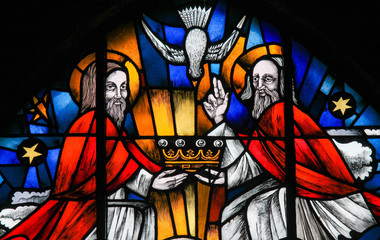 Stained Glass - the Holy Trinity - obrazy, fototapety, plakaty