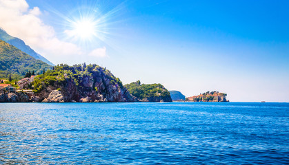 Sveti Stefan, old historical town and resort on the island. Montenegro.