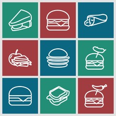 Set of 9 lettuce outline icons