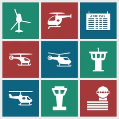 Set of 9 departure filled icons
