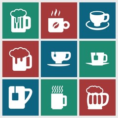 Set of 9 mug filled icons