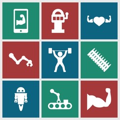 Set of 9 arm filled icons