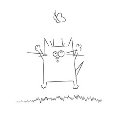 Кот и бабочка