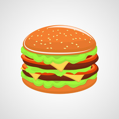 Big burger, vector icon