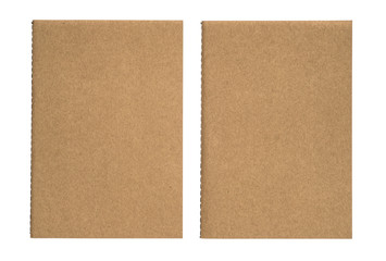 Fototapeta premium Couple of brown notebook isolated on white background.
