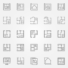 House plans icon set