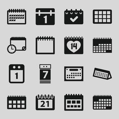 Set of 16 month filled icons