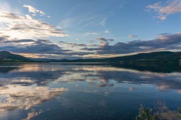 Fototapeta na wymiar Romantic lake landscape in europe